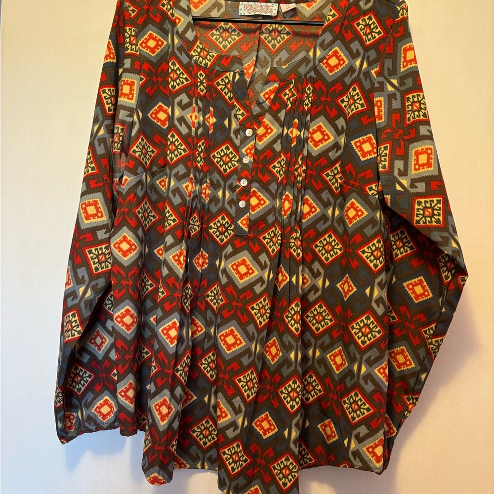 Geometric Patterned Blouse - image 1
